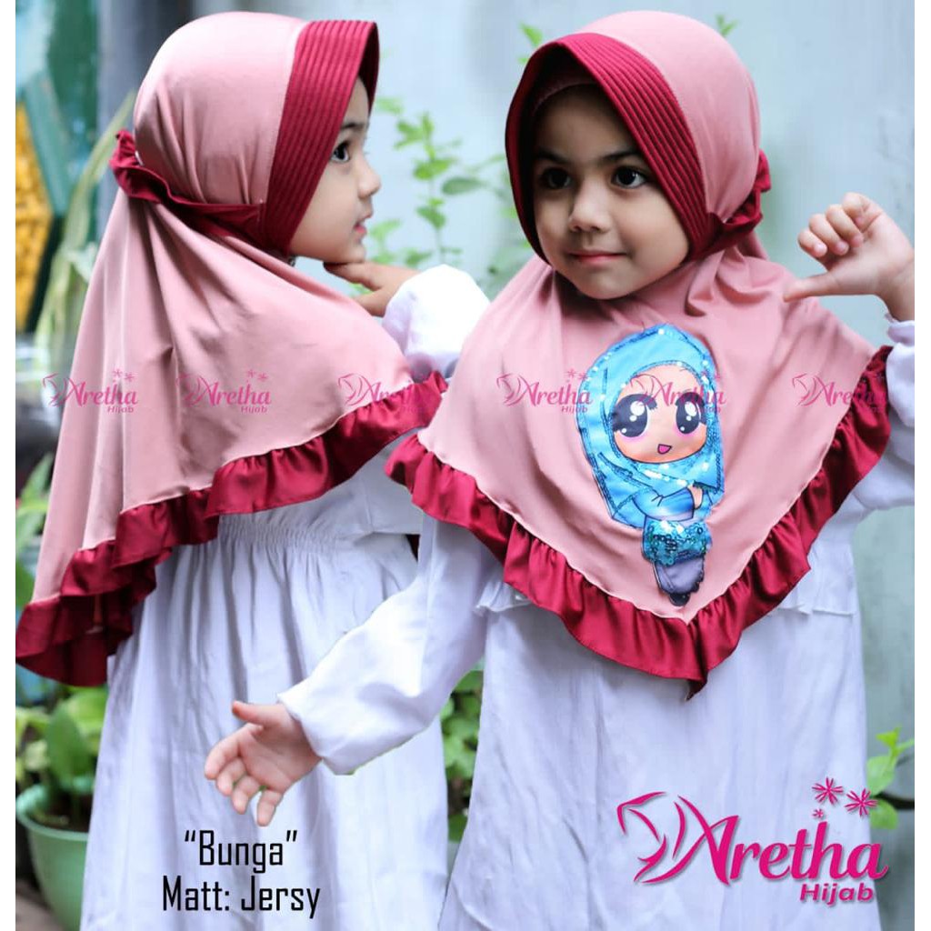 HIJAB ANAK BUNGA LOL LED ORI ARETHA