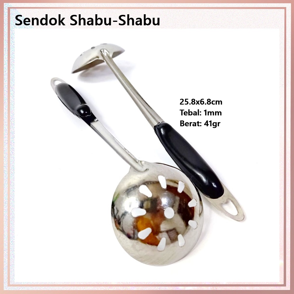 Sendok/Irus Shabu Shabu Steamboat Sendok Sayur Lubang Stainless 25.8cm