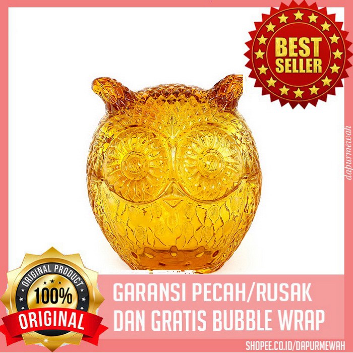 Wadah Kristal Vicenza Toples Burung Hantu - SH10986-B