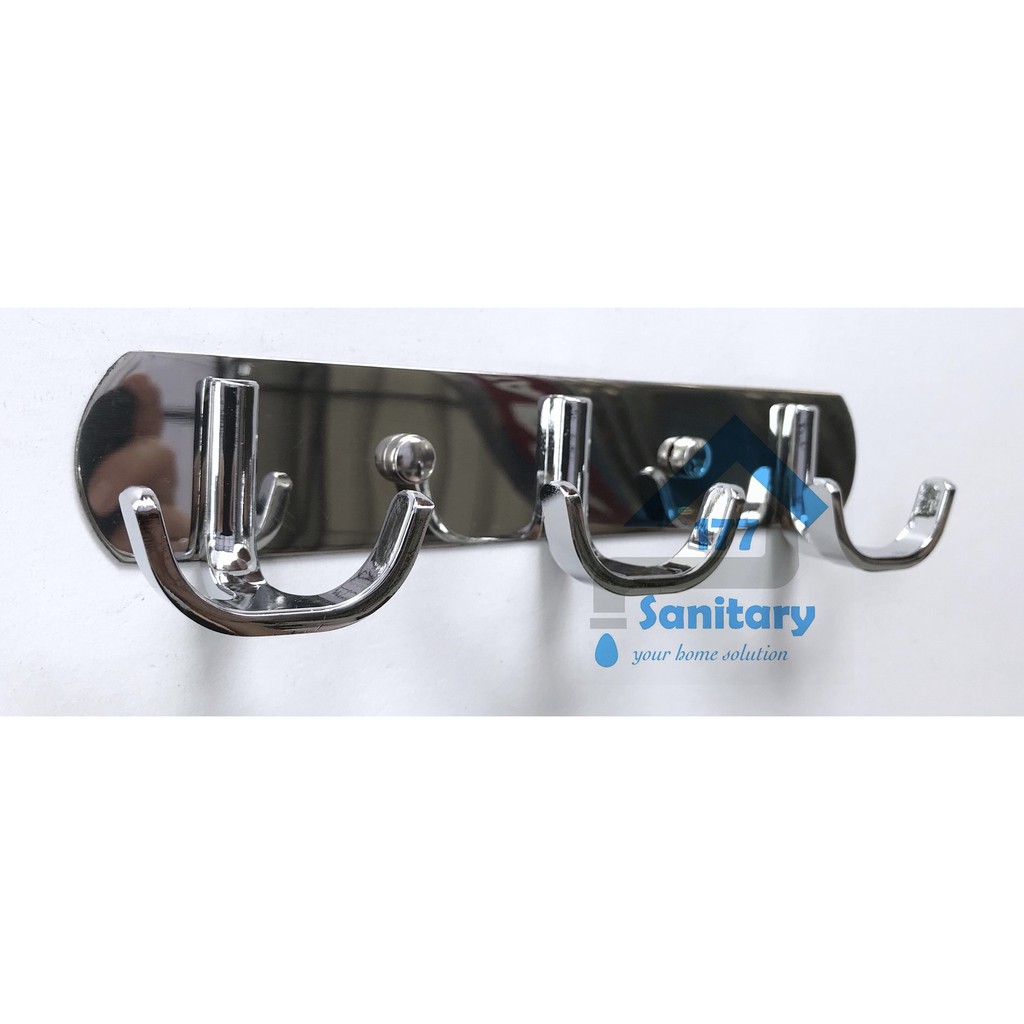 Kapstok Stainles 3 Kait tebal D057- Tempat Gantungan Baju tebel Rak Cantolan Hook Hanger hooks holder  /F14