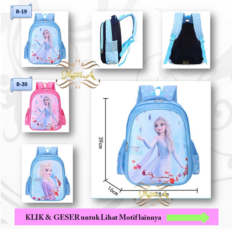 Tas Ransel Sekolah Anak Backpack Mini PG / SD kualitas import motif karakter cartoon keren cakep -M0168