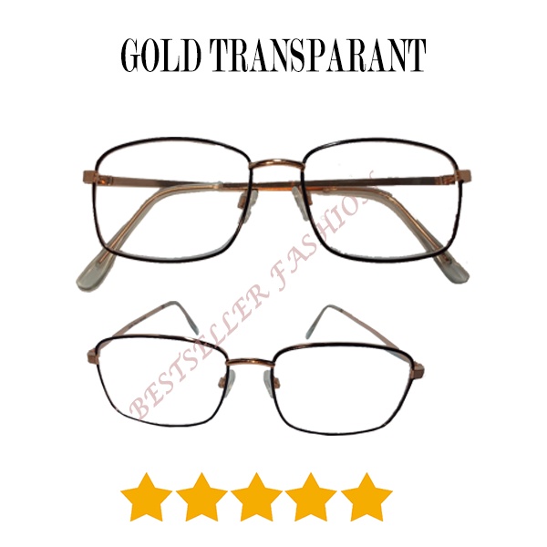 Bayar di Tempat Kacamata Fashion Besi Frame Kacamata Pria Anti UV Korean Style Frame Kacamata Wanita Square Eyeglasses NOCASE