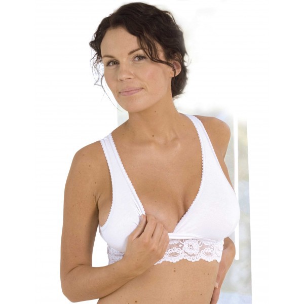 Carriwell Microfibre Lace Nursing Bra White III IV V VI VII