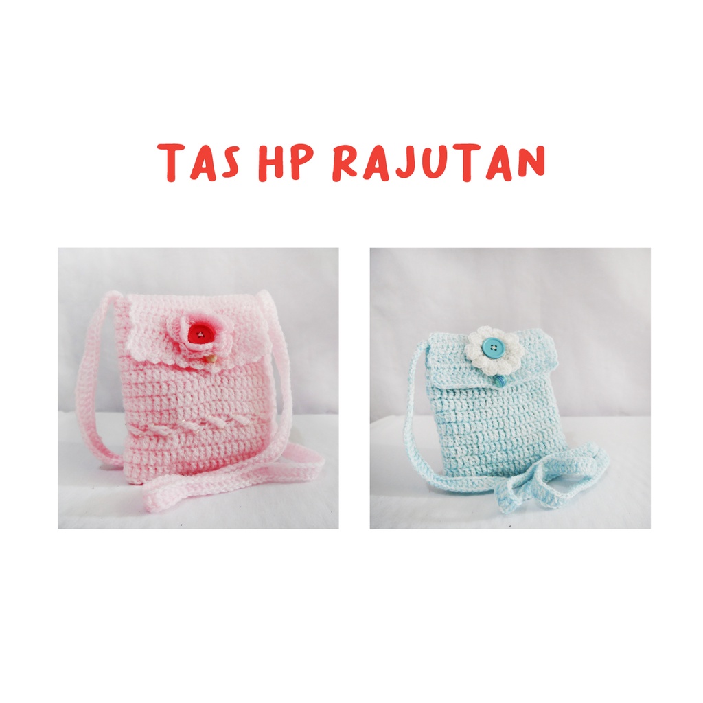 Handmade Tas Handphone HP Rajutan Benang Siet/Wol