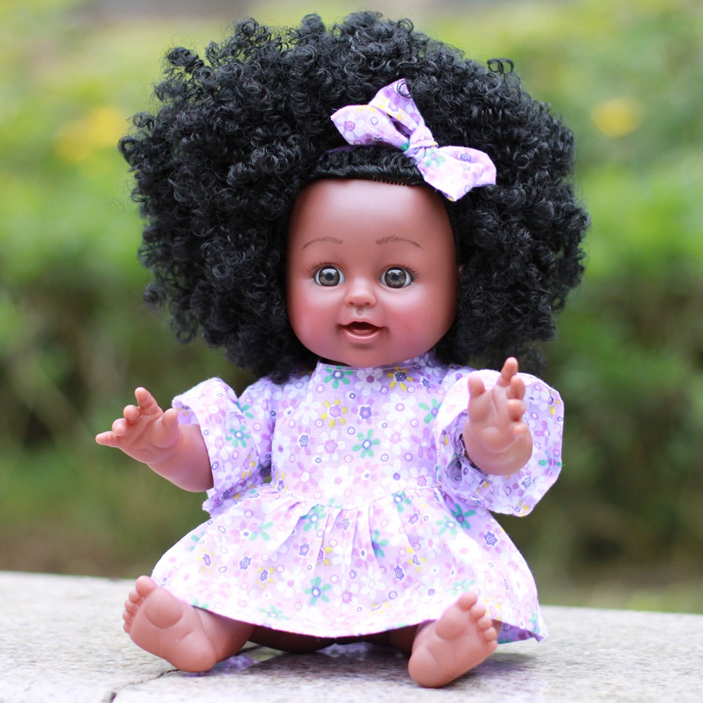 Bonekanya Boneka Bayi Perempuan Dengan Rambut Keriting Warna Hitam