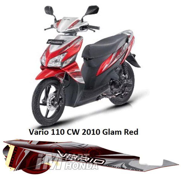 Stiker Vario 110 CW Old Lama Karbu 2010 Glam Red Merah Silver