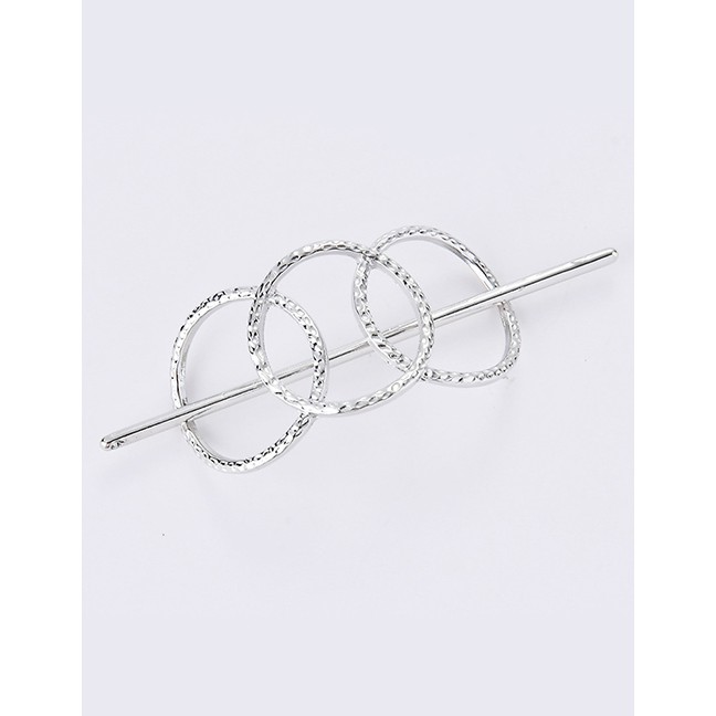 LRC Jepit Rambut Fashion Hollow Geometric Round Metal Hairpin F4261X