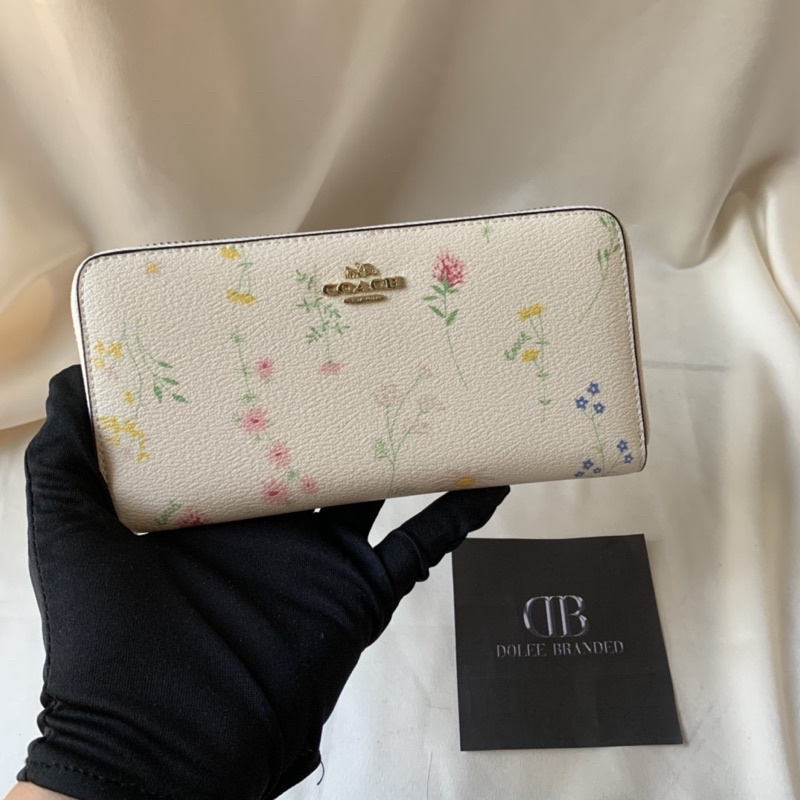 Coach Accordion Zip Wallet With Spaced Wildflower Print (C0033)