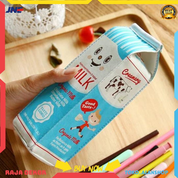 

Kotak Pensil Bentuk Kotak Susu milk tempat alat tulis Tempat Pensil Biru Muda Alat Sekolah AN487