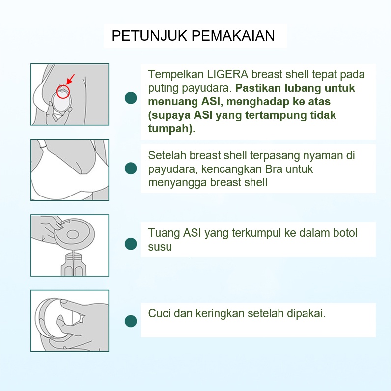 LIGERA Wadah Penampung ASI Silicone Breast Milk Saver Collection Collector Shell Alternatif Breast Pad - 1 Pcs