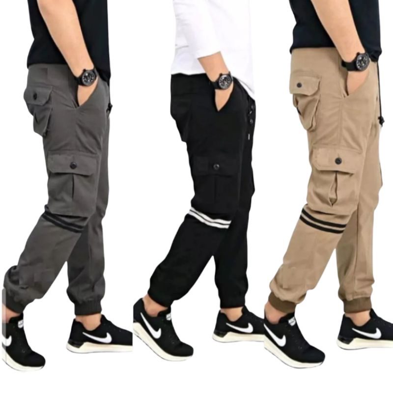 Celana Jogger Pria / Celana Cargo Joger Pria / Celana Rip Joger Katun Stretch Pria / Celana Rib Jogg