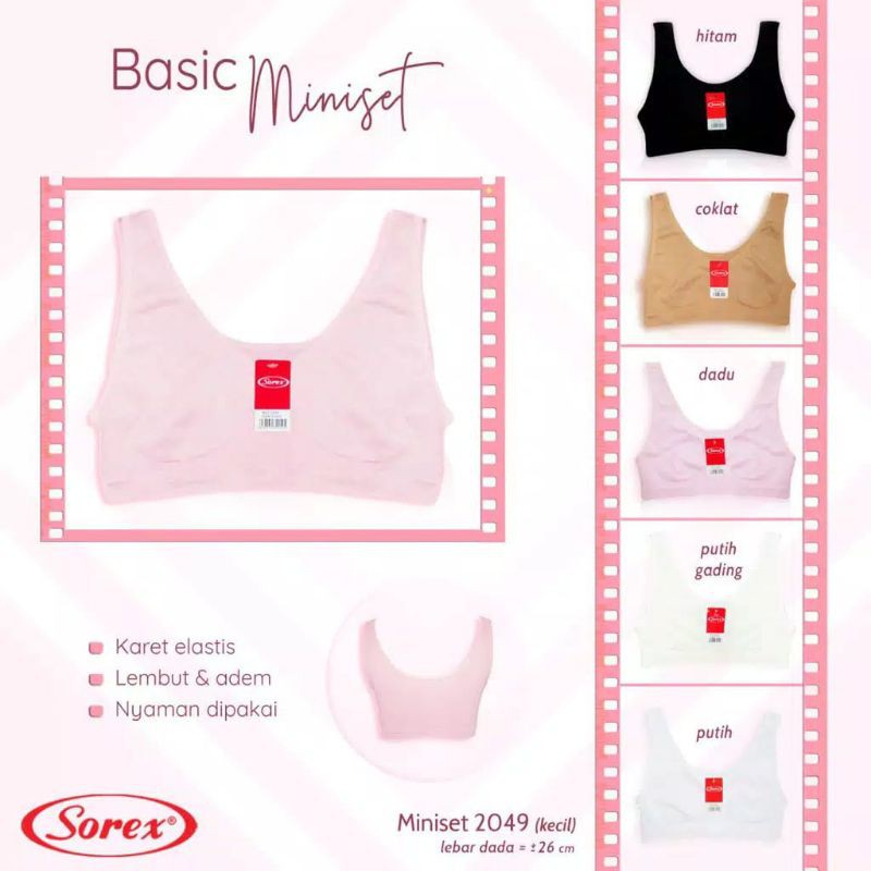 SOREX Young Basic Miniset Anak Polos Y2049 Step 1Free size  SIZE Kecil