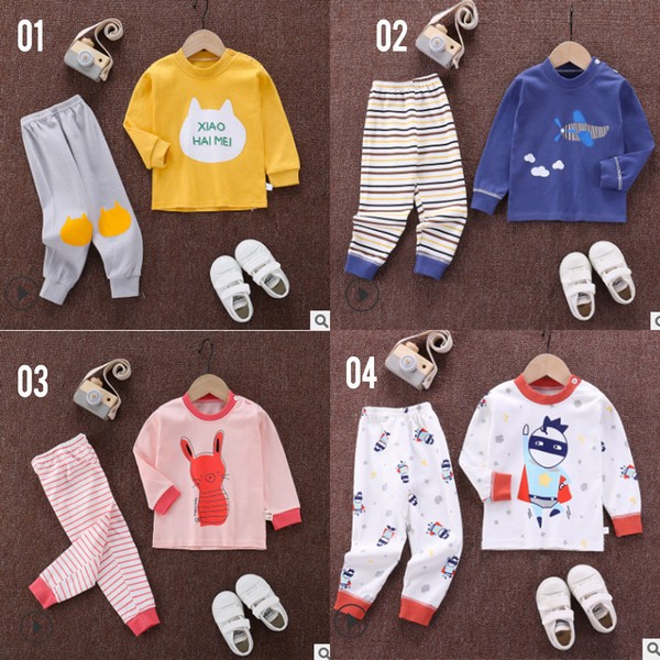 LID9046 - 2in1 Setelan Atasan Lengan Panjang + Celana Panjang Bayi Cotton Set Baju Bayi Anak Katun Lembut pakaian bayi anak