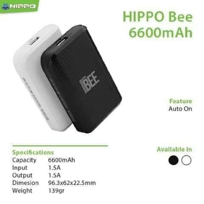 POWERBANK HIPPO BEE 6600mAh / POWERBANK PORTABLE / HIPPO / BERKUALITAS