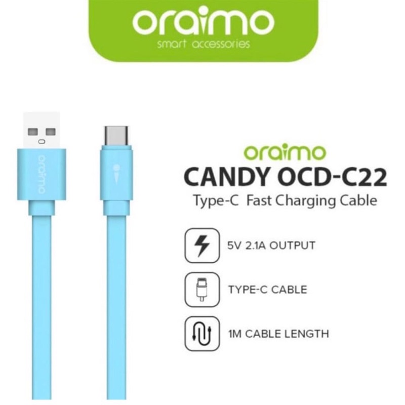 Oraimo OCD-C22 Candy Type-C Fast Charging Android Cable ( 1 PCS ) - Garansi 1 Tahun