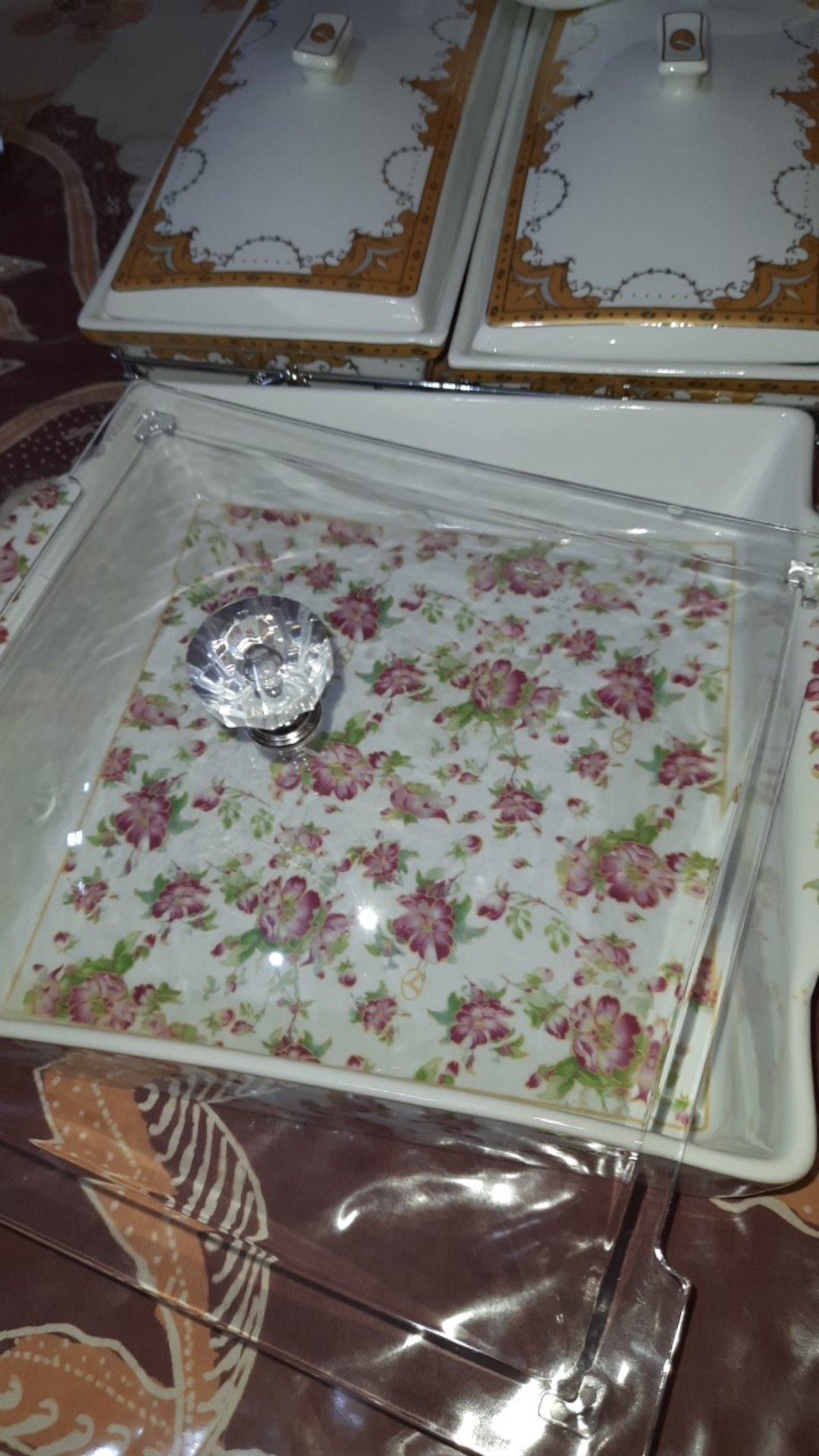 Vicenza Square Cake Plate Tempat Kue Roti Pa137 Motif