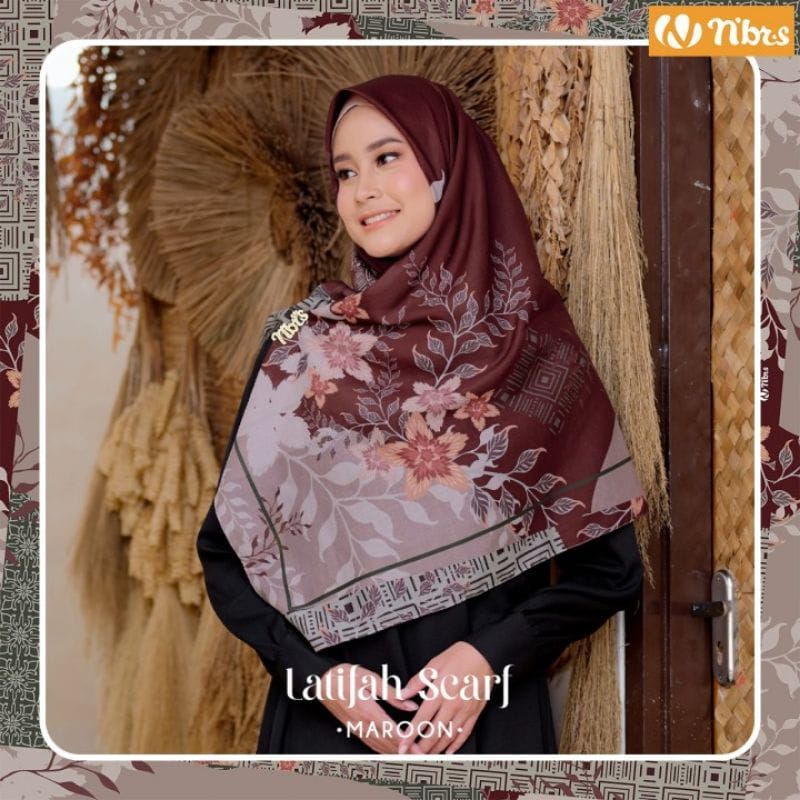 HIJAB SEGIEMPAT MOTIF LATIFAH SCARF NIBRAS