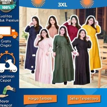 ✾ GAMIS POLOS JUMBO MURAH KEKINIAN BAJU WANITA JUMBO MODEL TERBARU GAMIS WANITA JUMBO MODEL TERBARU