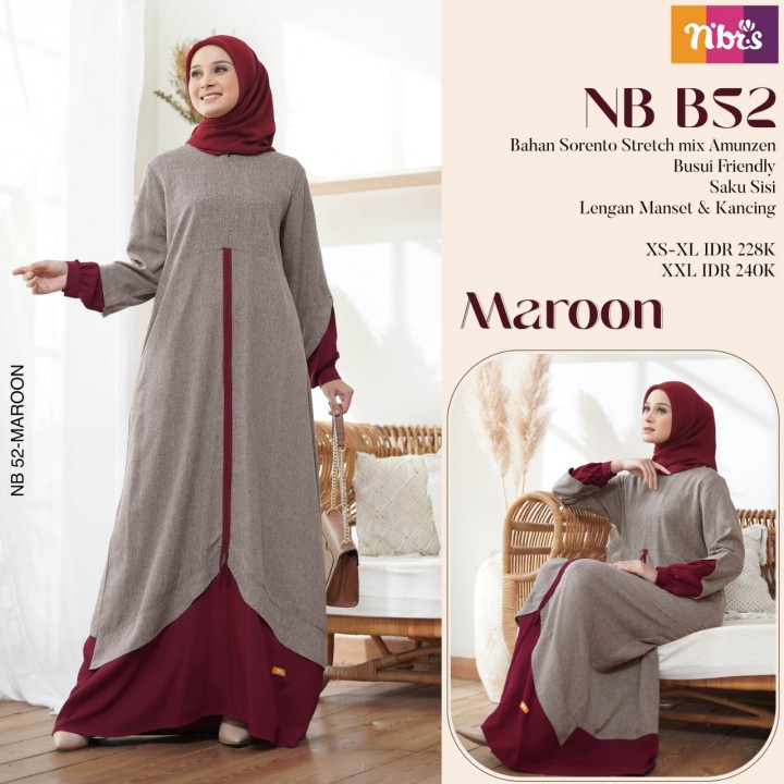 Gamis Nibras Terbaru NB B52 / Fashion Muslim Terbaru 2022