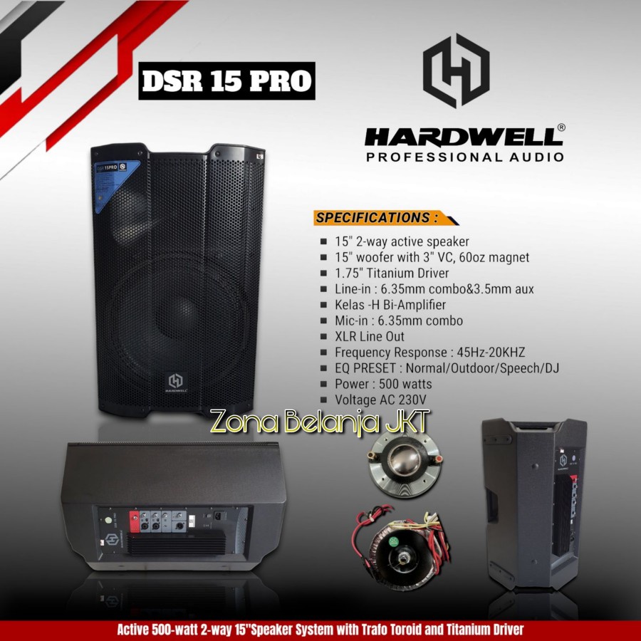 Speaker Aktif 15 Inch HARDWELL DSR 15 PRO Original