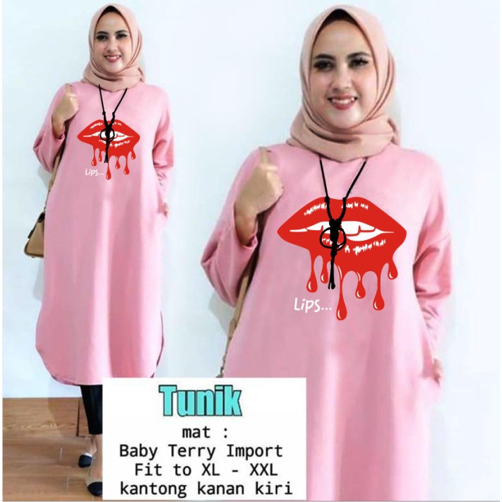 TUNIK LIPS /TUNIK KEREN/ TUNIK MAMACHI / TUNIK POLOS/ TUNIK CEWEK / TUNIK MUSLIM