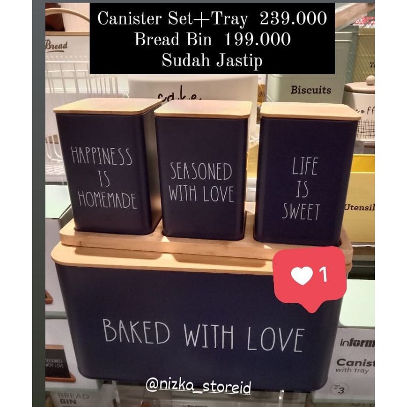 Toples Set+Tray Navy ||Box Roti Navy|| Bread Bin Navy INFORMA