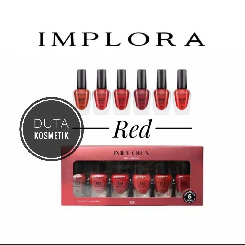 [6 pcs] KUTEK IMPLORA NAIL POLISH RED BPOM