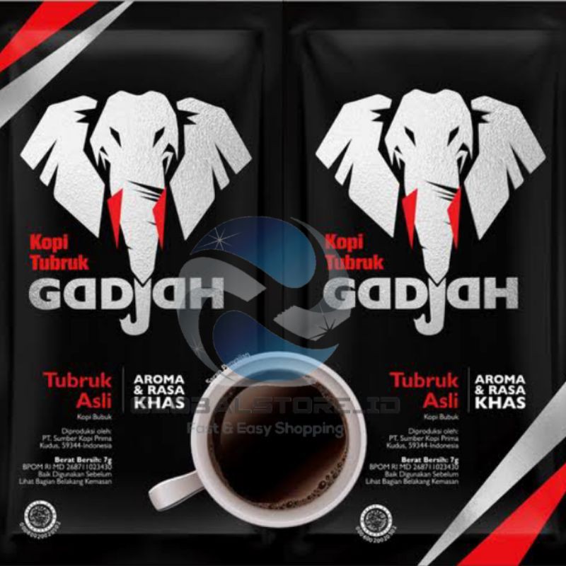 gadjah kopi tubruk mix gula 25gr renceng isi 10