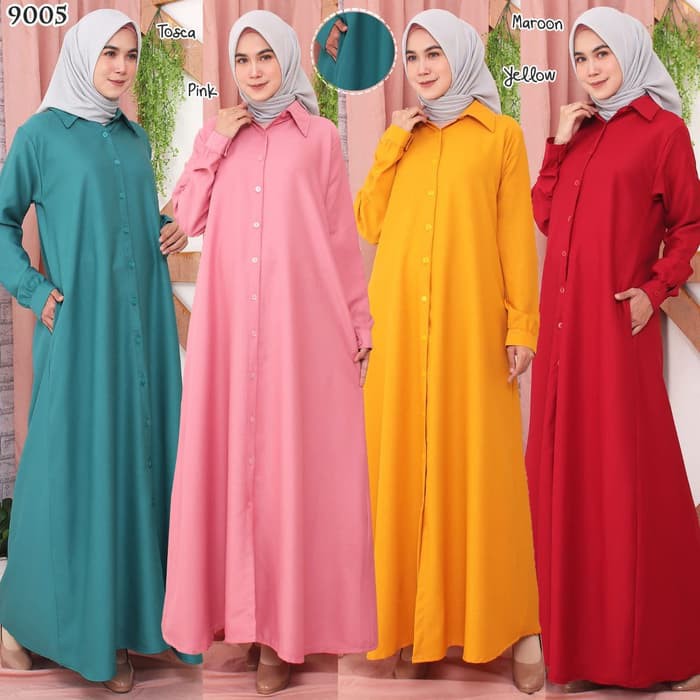 BAJU PAKAIAN GAMIS POLOS WANITA REMAJA JUMBO MOSCREPE MUSLIM PREMIUM TERBARU 2021 WS042