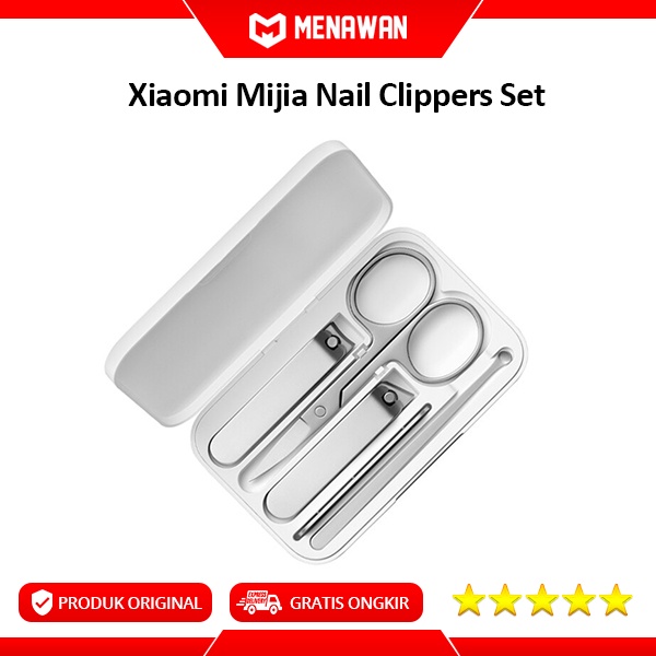 Xiaomi Mijia Nail Clipper Set 5 in 1 Gunting Kuku Manicure Pedicure Stainless Steel Original MJZJD002QW