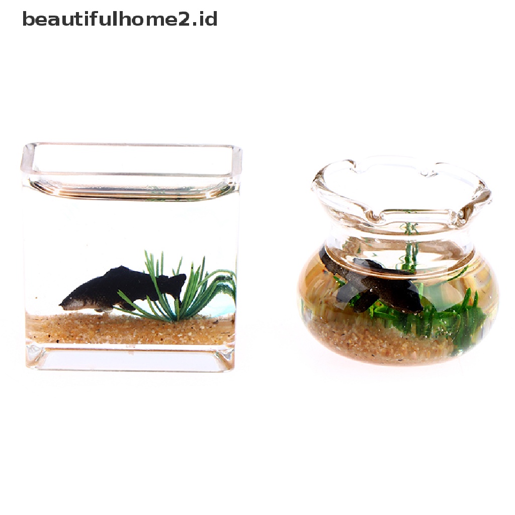 (beautifulhome2.id) Miniatur Akuarium Ikan Bahan Kaca Untuk Dekorasi Rumah Boneka