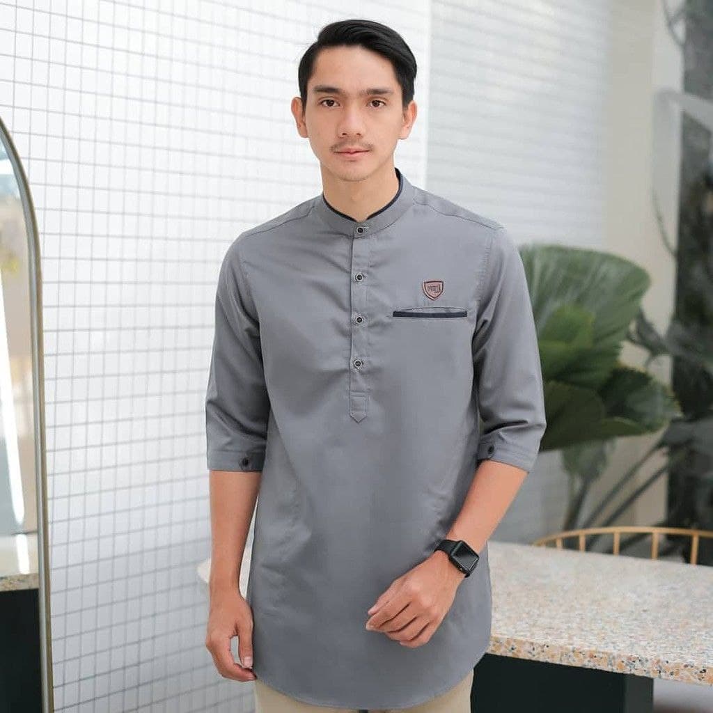 Baju Koko Kurta Dewasa Lengan Panjang Material Catton Adem Serap Keringat/baju koko pakistan