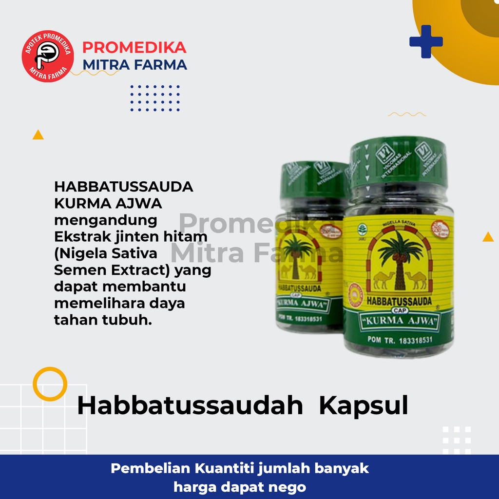 

Habbatussaudah Kurma Ajwa Kapsul / Botol / Kapsul Herbal