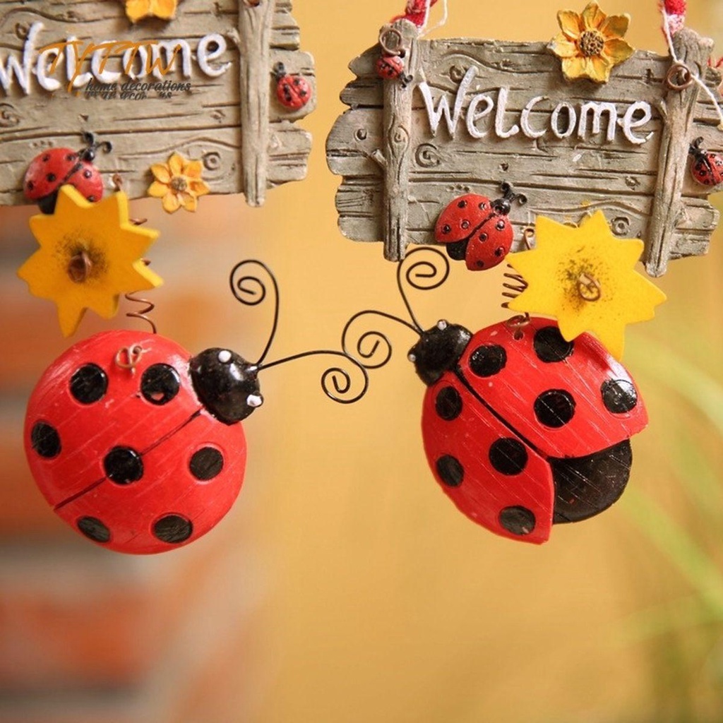 [Elegan] Doorplate Teras Adorable Spring Ladybug Decor