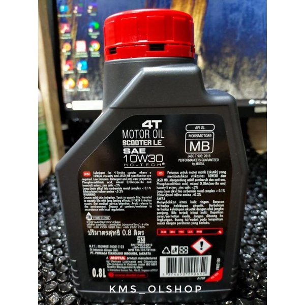 Oli Motul Matic 0.8 liter Scooter 4T LE SAE 10W30 dan 10W40 Pelumas mesin motor matic 800ml