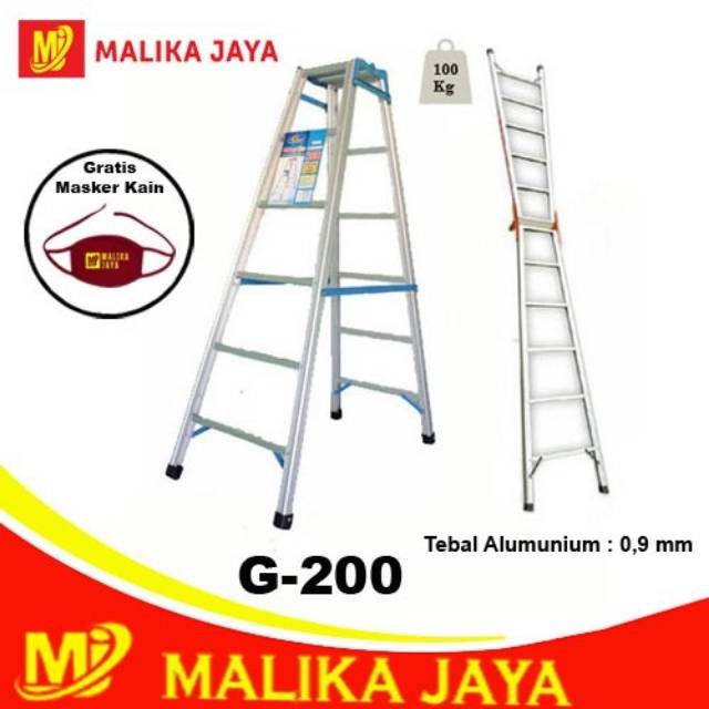 tangga lipat/tangga aluminium/tangga murah 2 meter