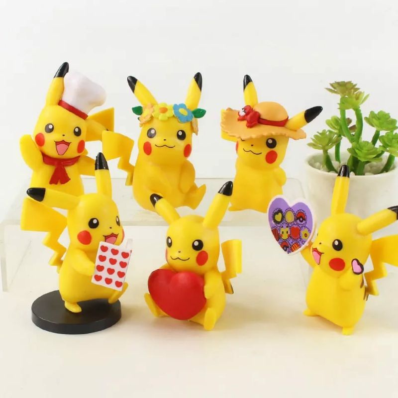 action figure pokemon Pikachu mainan topper cake