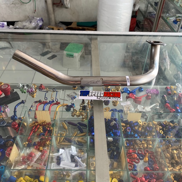 Leheran knalpot standar slip on stainless honda scoopy,beat,vario110 led T-speed racing