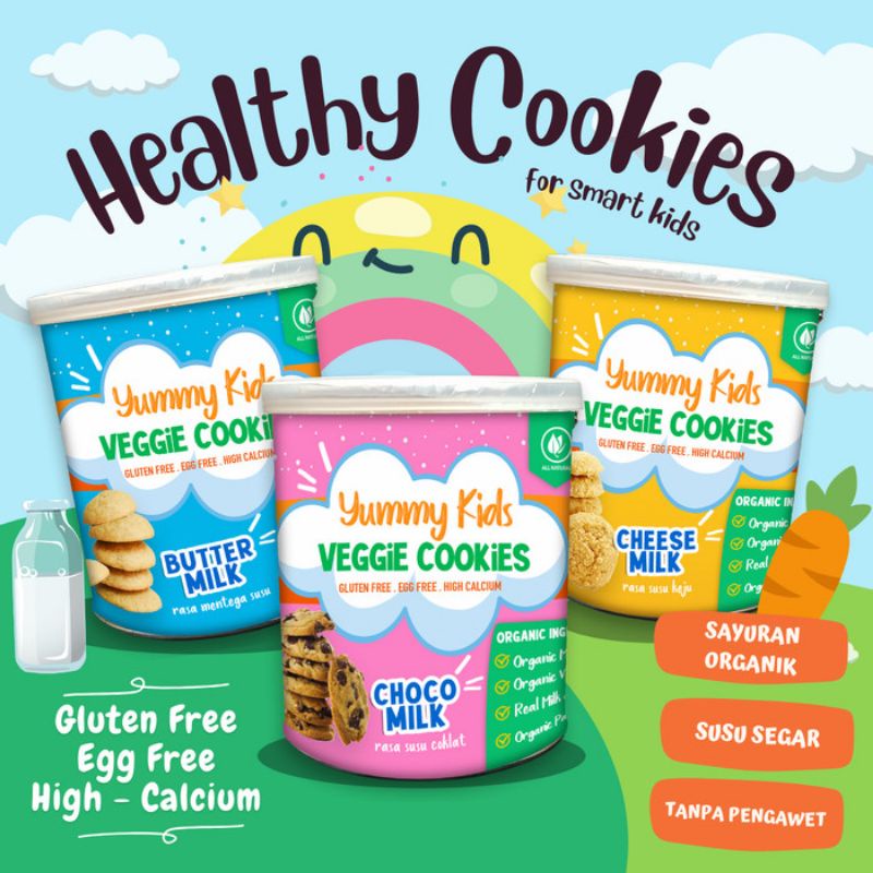 

YUMMY KIDS Cookies Sayur Organik Gluten Free Kukis Anak Tanpa Pengawet