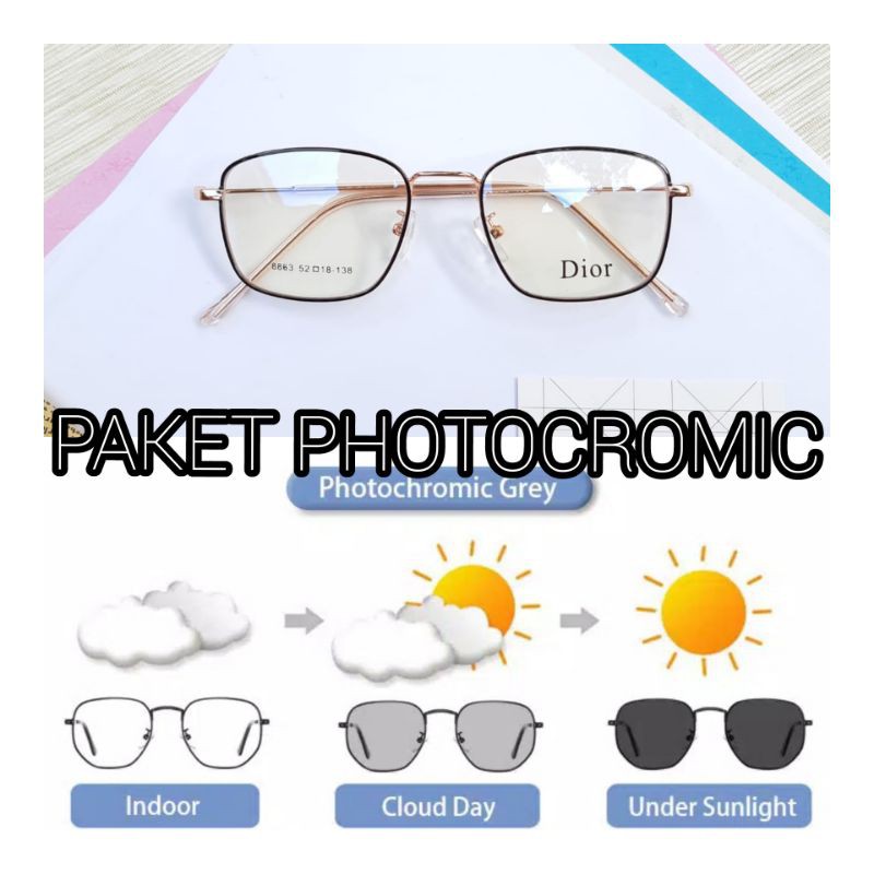 Kacamata Photocromic Antiradiasi Wanita Fashion 8863