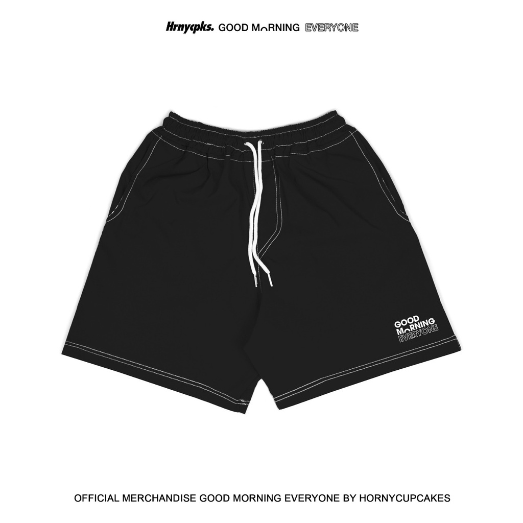 Hornycupcakes X Gme - Good Morning Black Taslan Short Pants