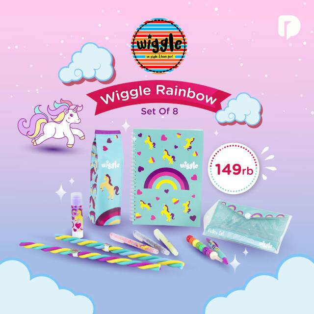 

Set Alat tulis Wiggle Rainbow set of 8