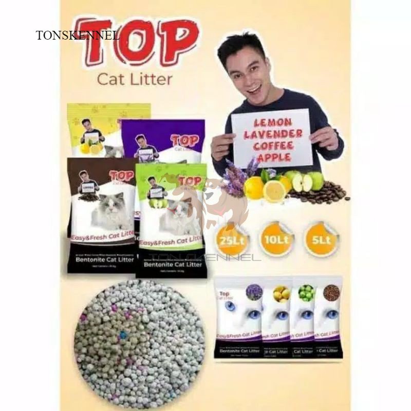 Pasir Kucing Gumpal Wangi Merk Top Cat Litter Kemasan 25L Pasir Kucing TREX 5L 10L 25L Pasir Gumpal Wangi Bentonite Top Mantoel Naughty Tail 5 Liter 10 Liter 25 Liter 5 Lt 10 Lt 25 Lt T rex T-rex