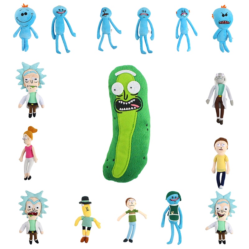 Morty Plush Rick Mainan Meeseeks Poopybutthole Summer Jerry Pickle Doll Boneka