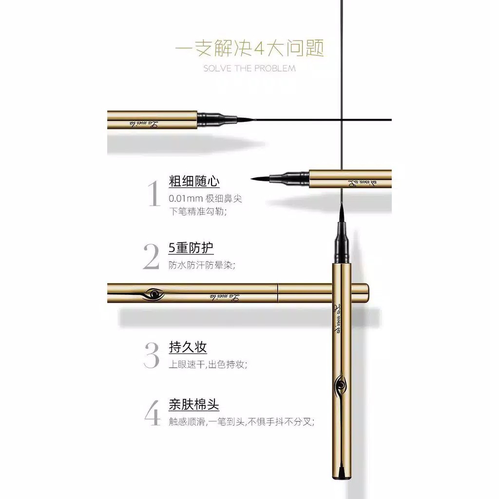 Lameila Eyeliner Anti Air &amp; Keringat Warna Gold / Silver cjr 1023