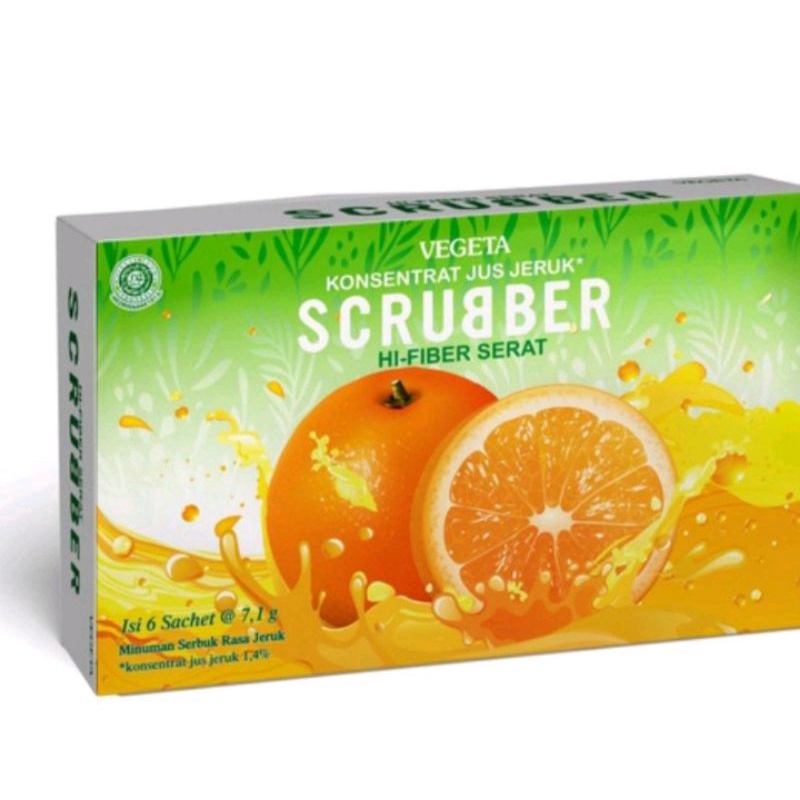 Scrubber vegeta jeruk / box isi 6 sachet.