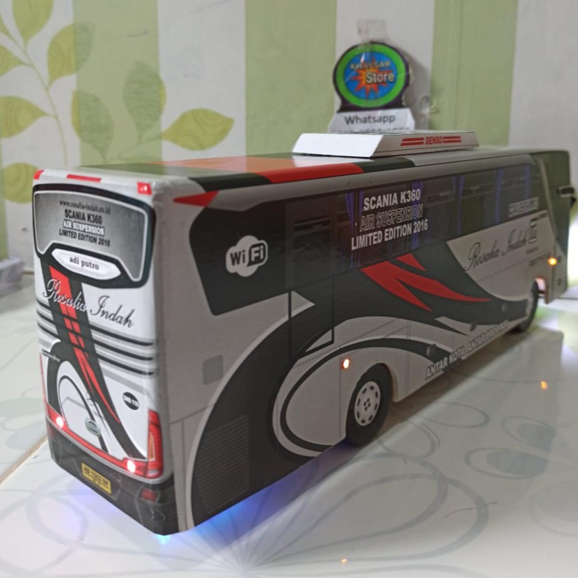 miniatur Bus bis /mainan bus bis rosalia indah plus lampu