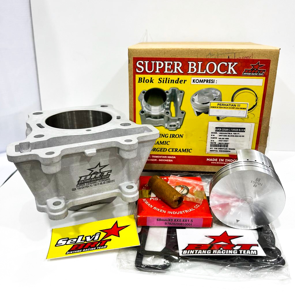 BLOK CERAMIC BRT PISTON FORGED SATRIA FU FI GSX 150 68 MM KERAMIK