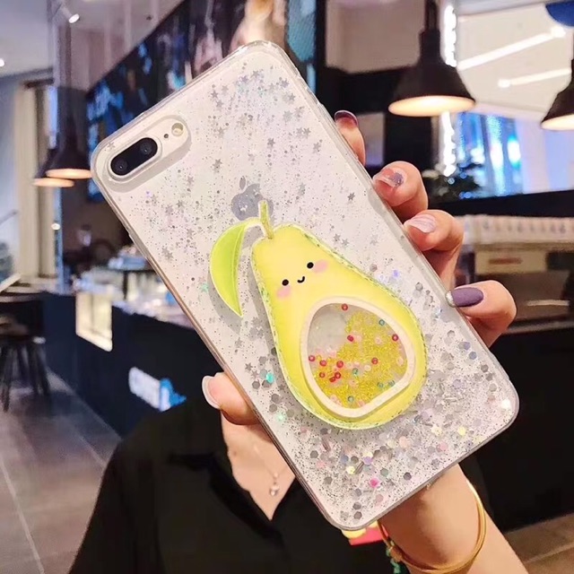 Avocado Glitter Case iPhone Oppo Vivo Xiaomi Samsung f11 V15 V17 V19 pro S1 Y19 Y11 V20 SE X50 V11