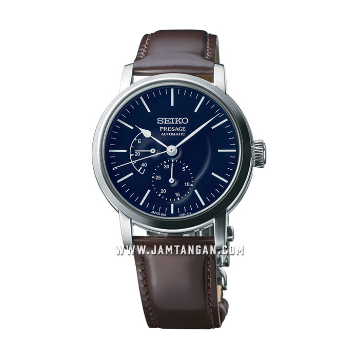 Seiko Presage SPB163J1 Automatic Blue Enamel Dial Brown Leather Strap
